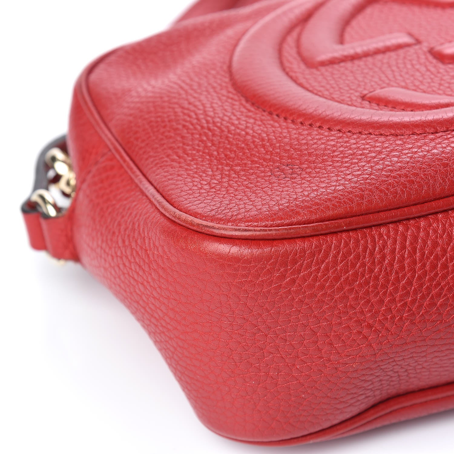 Gucci Pebbled Calfskin Small Soho Disco Bag Tabasco Red 13 of 19