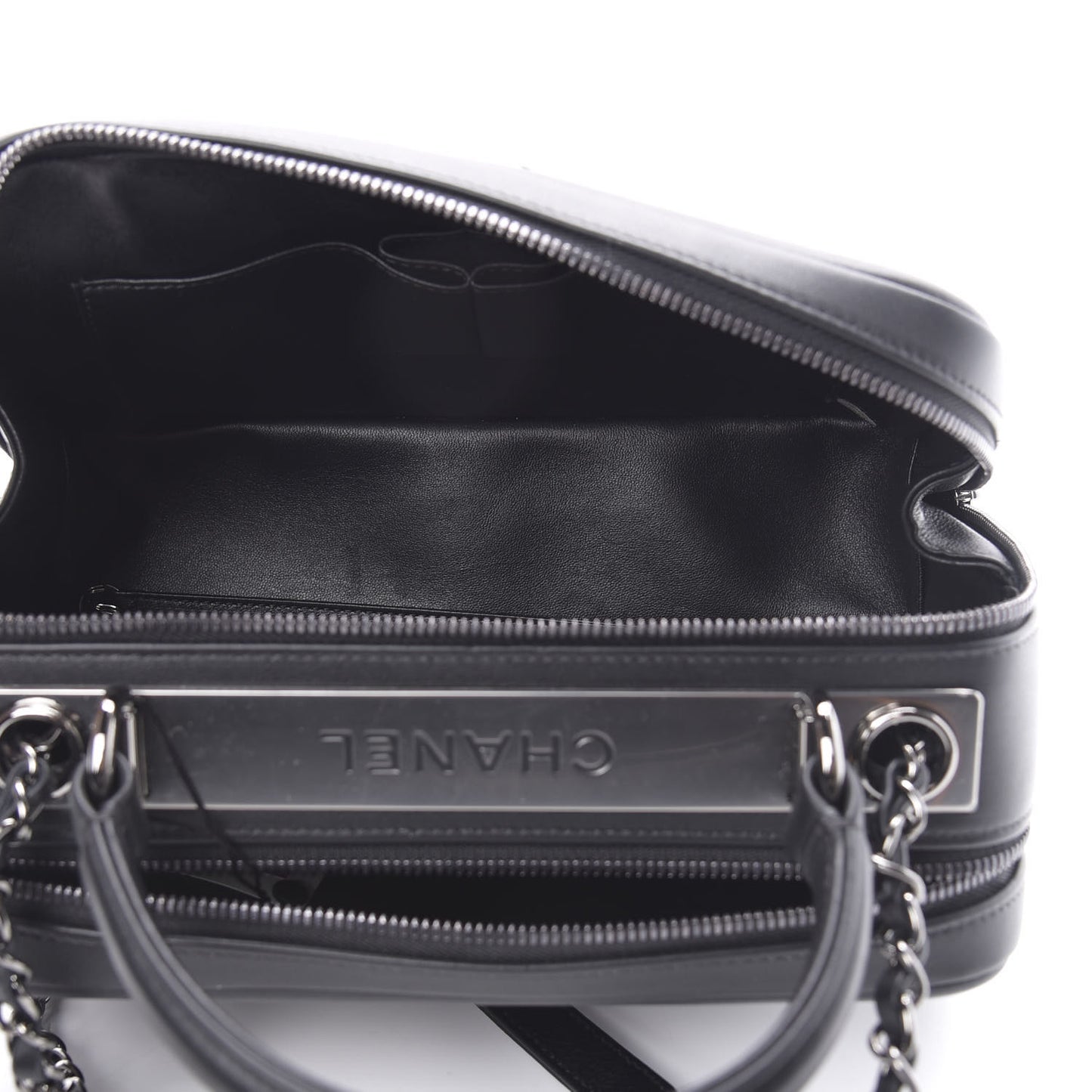 Calfskin Small Trendy CC Bowling Bag Black