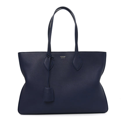 Salvatore Ferragamo Calfskin Medium Star Tote New Navy 1 of 10