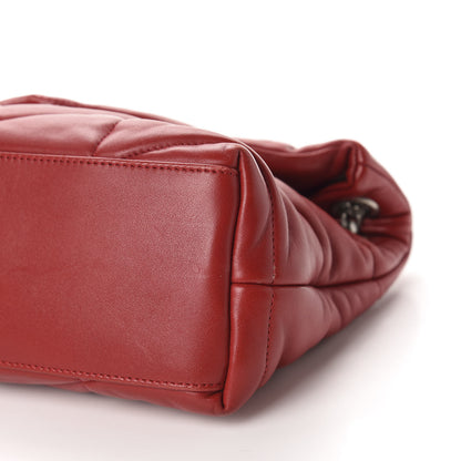 Saint Laurent Lambskin Quilted Small Loulou Puffer Monogram Chain Satchel Red 7 of 11