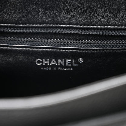Chanel Caviar Quilted CC Accordion Shopping Bag Black 6 of 12