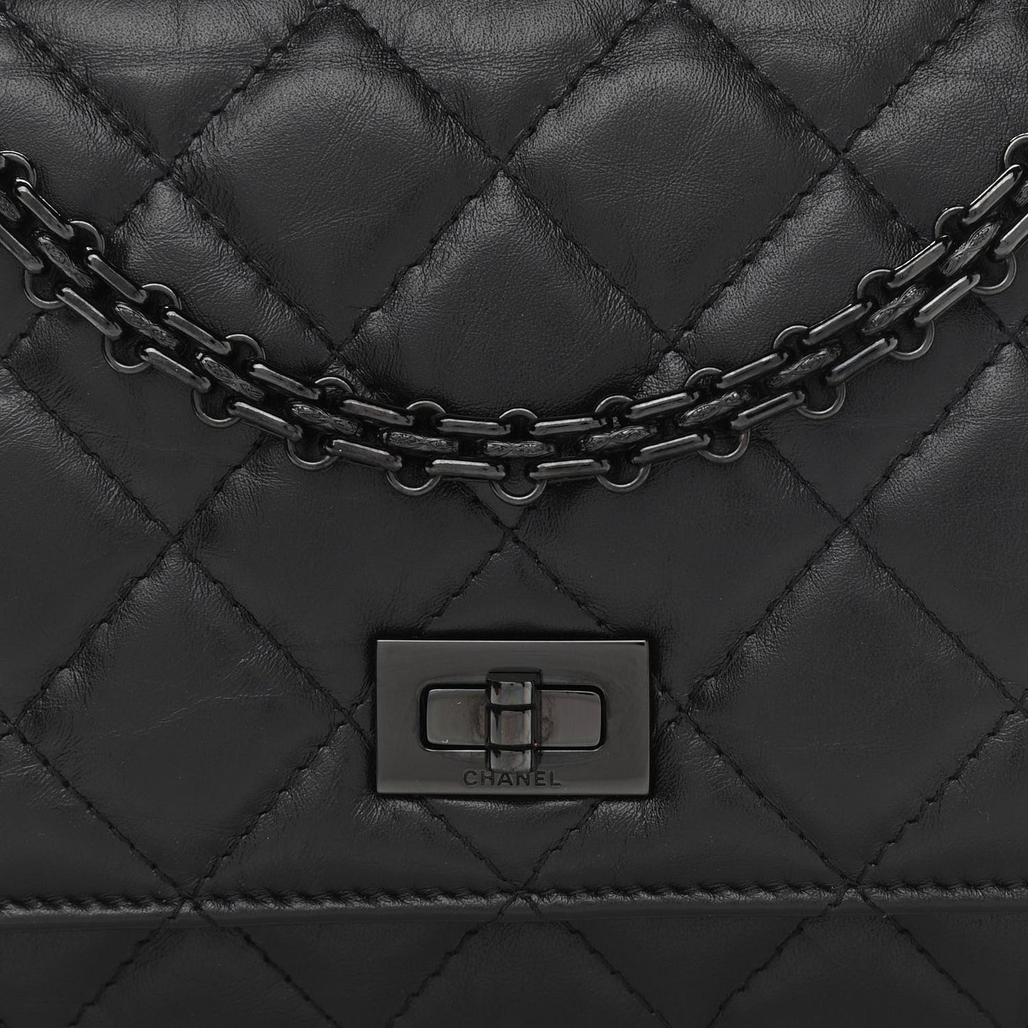Aged Calfskin Quilted Reissue Wallet On Chain WOC So Black