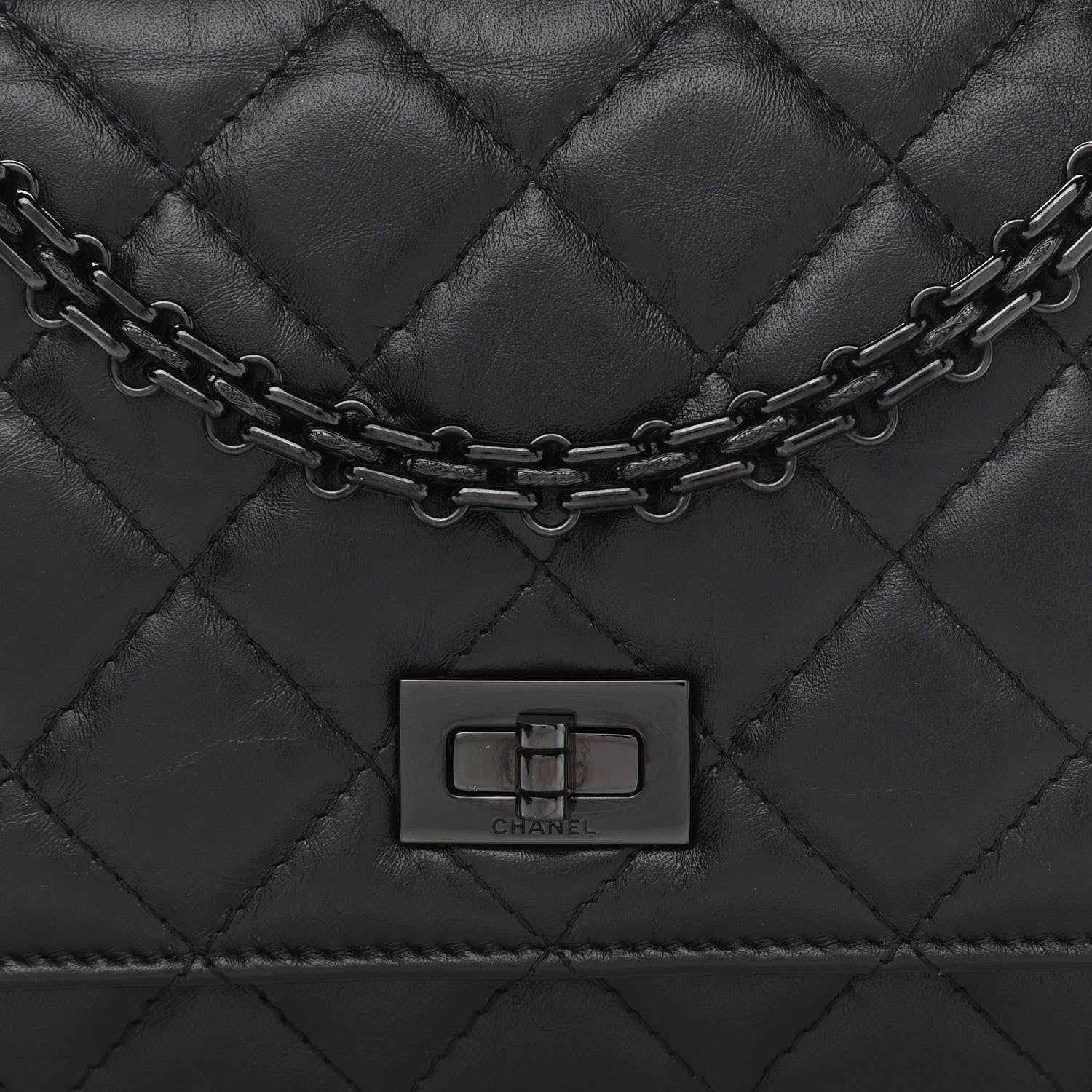Chanel Aged Calfskin Quilted Reissue Wallet On Chain WOC So Black 9 of 12