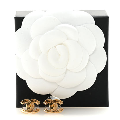 Chanel Metal CC Mini Stud Earrings Gold 5 of 5