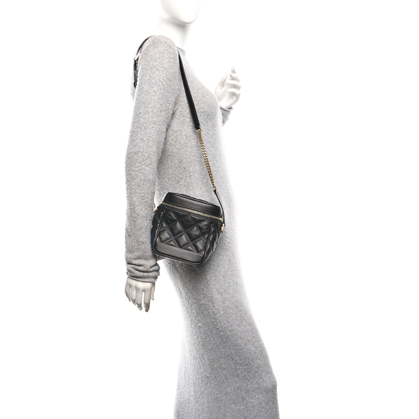 Grain de Poudre Quilted 80's Vanity Bag Black