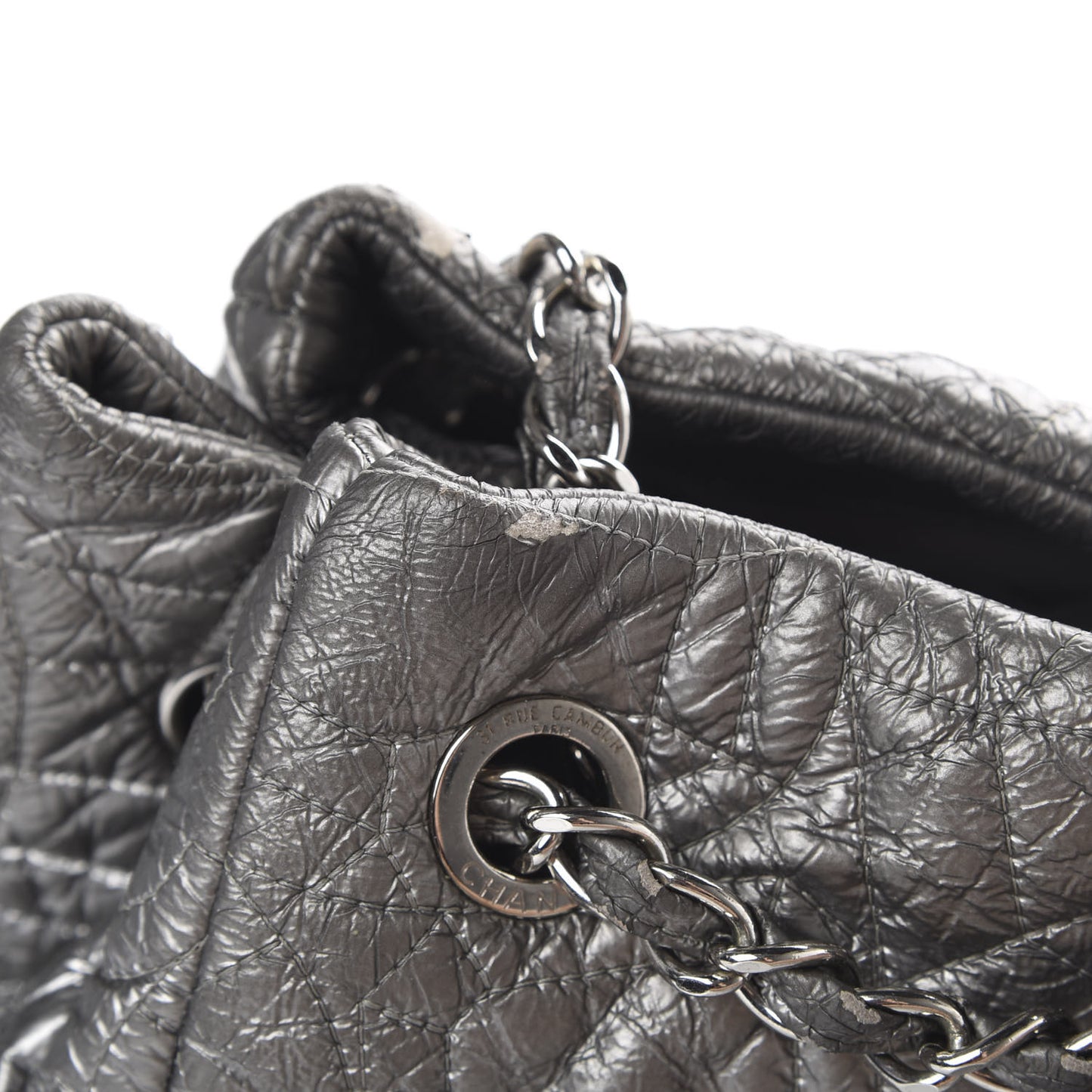 Vinyl Graphic Edge Tote Silver