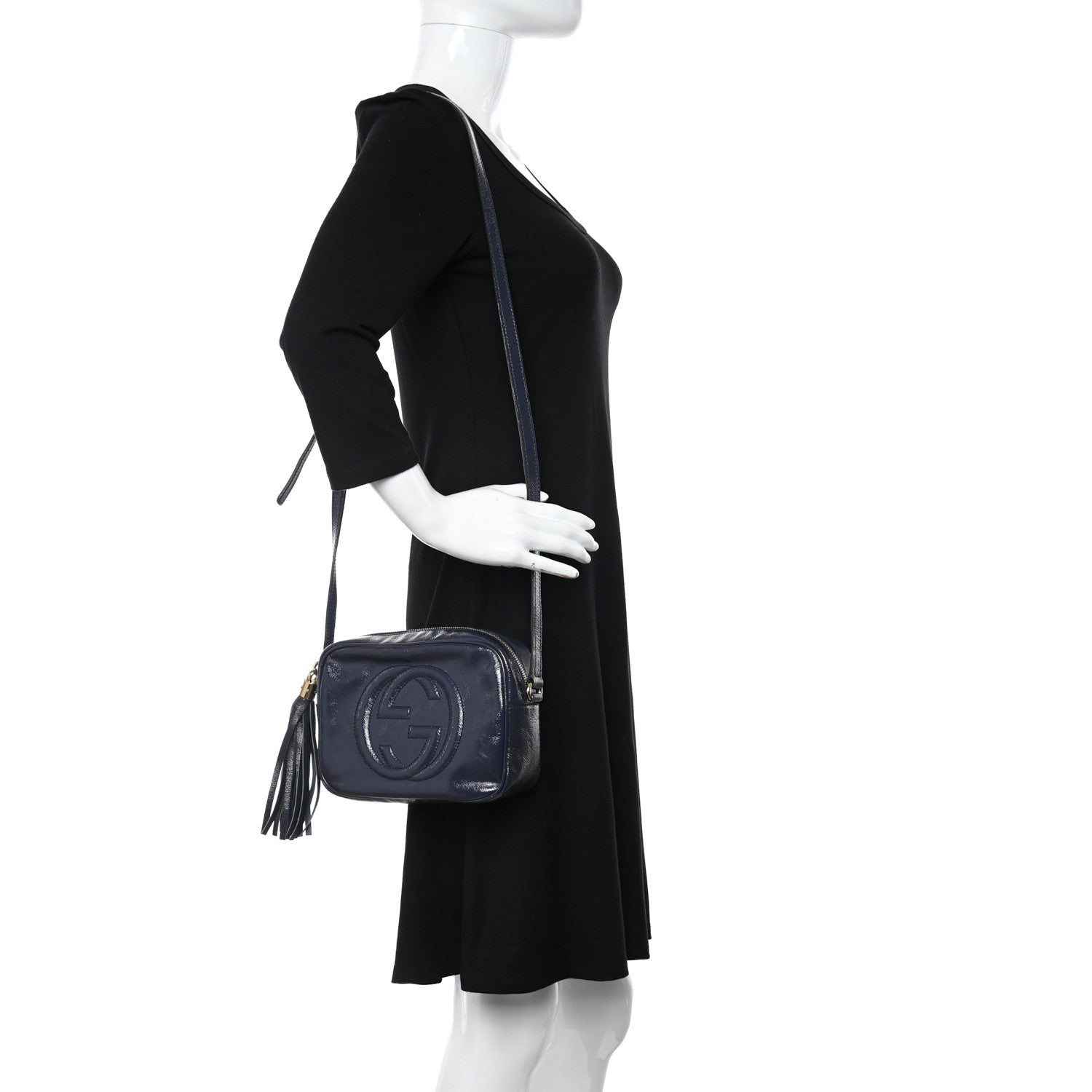 Gucci Vernice Naplack Small Soho Disco Bag Uniform Blue 2 of 11