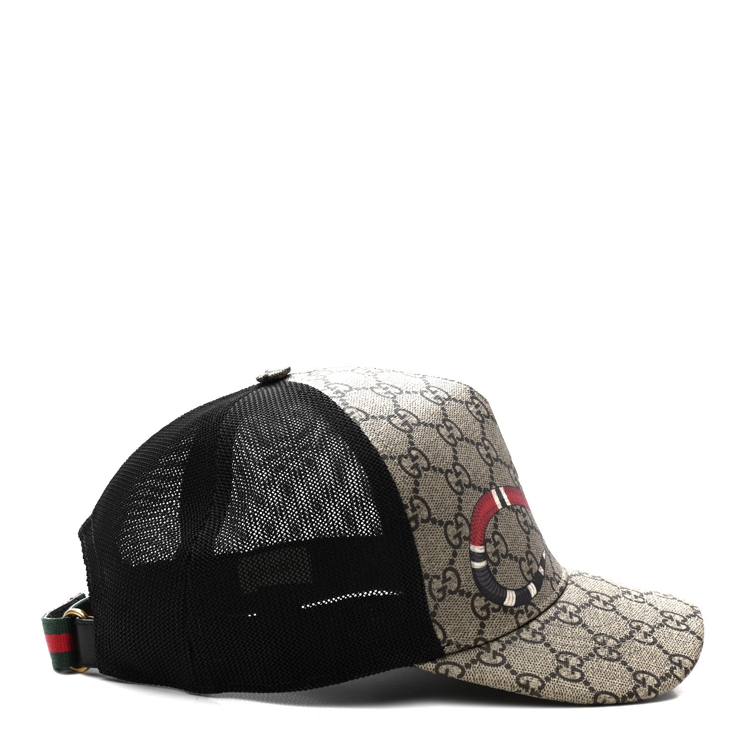 Gucci GG Supreme Monogram Kingsnake Baseball Hat M Beige Multicolor 6 of 9
