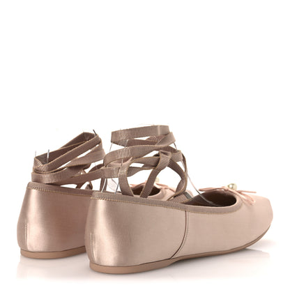 Christian Dior Satin Grosgrain D-Joy Ballet Flats 40 Beige Rose 5 of 12