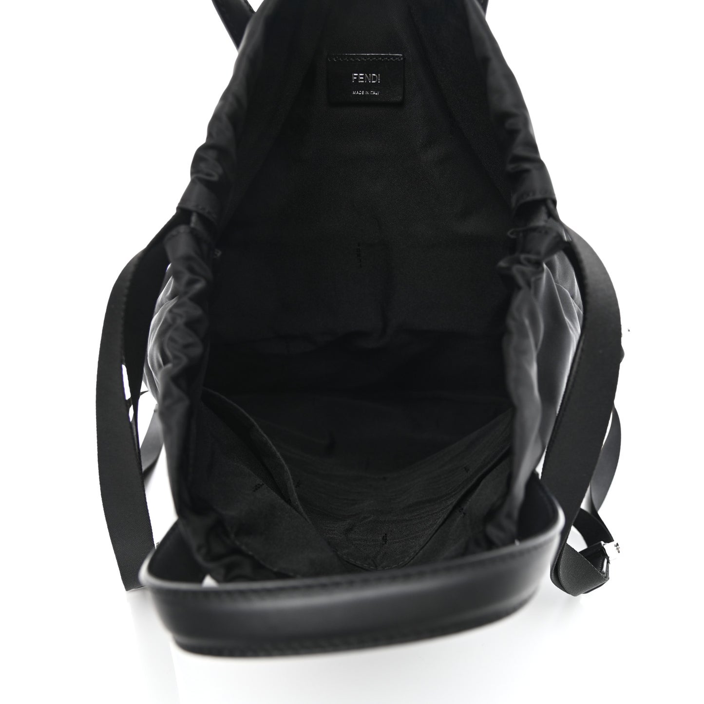 Nylon Vitello Faces Vocabulary Drawstring Backpack Black