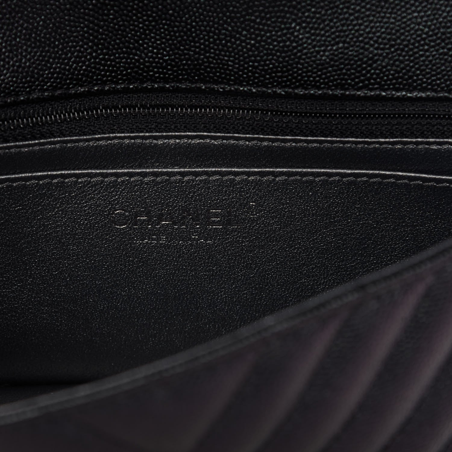 Chanel Iridescent Caviar Chevron Quilted Mini Rectangular Flap Black 8 of 10