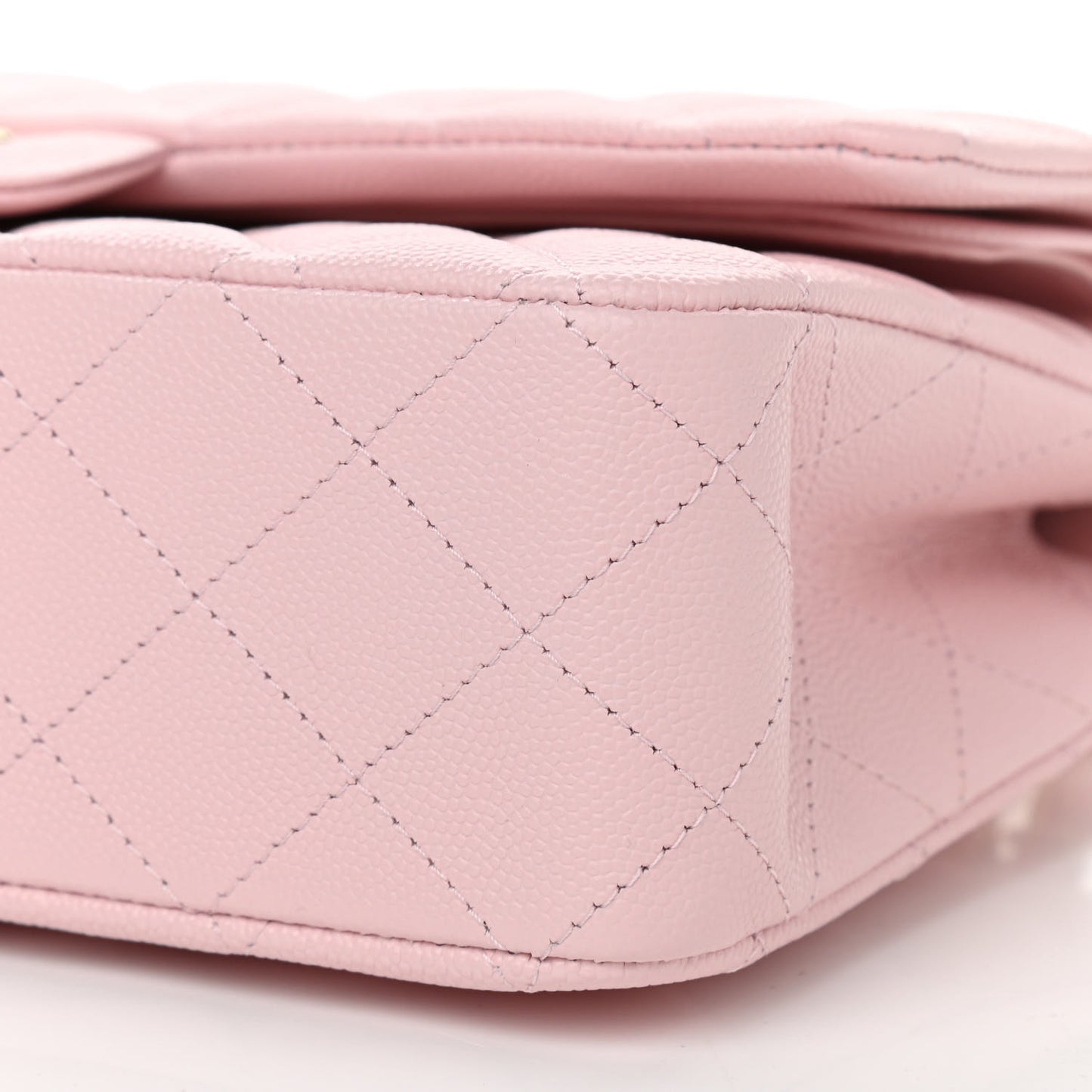 Caviar Quilted Medium Double Flap Light Pink