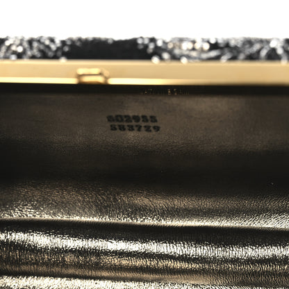 Alexander McQueen Suede Embroidered Knuckle Box Clutch Black 5 of 12