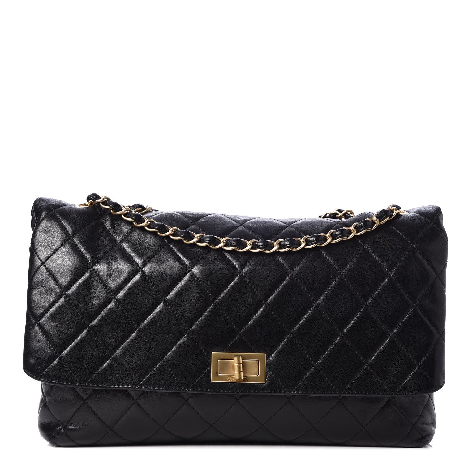Chanel Lambskin Quilted Jumbo Mademoiselle Flap Black 1 of 8