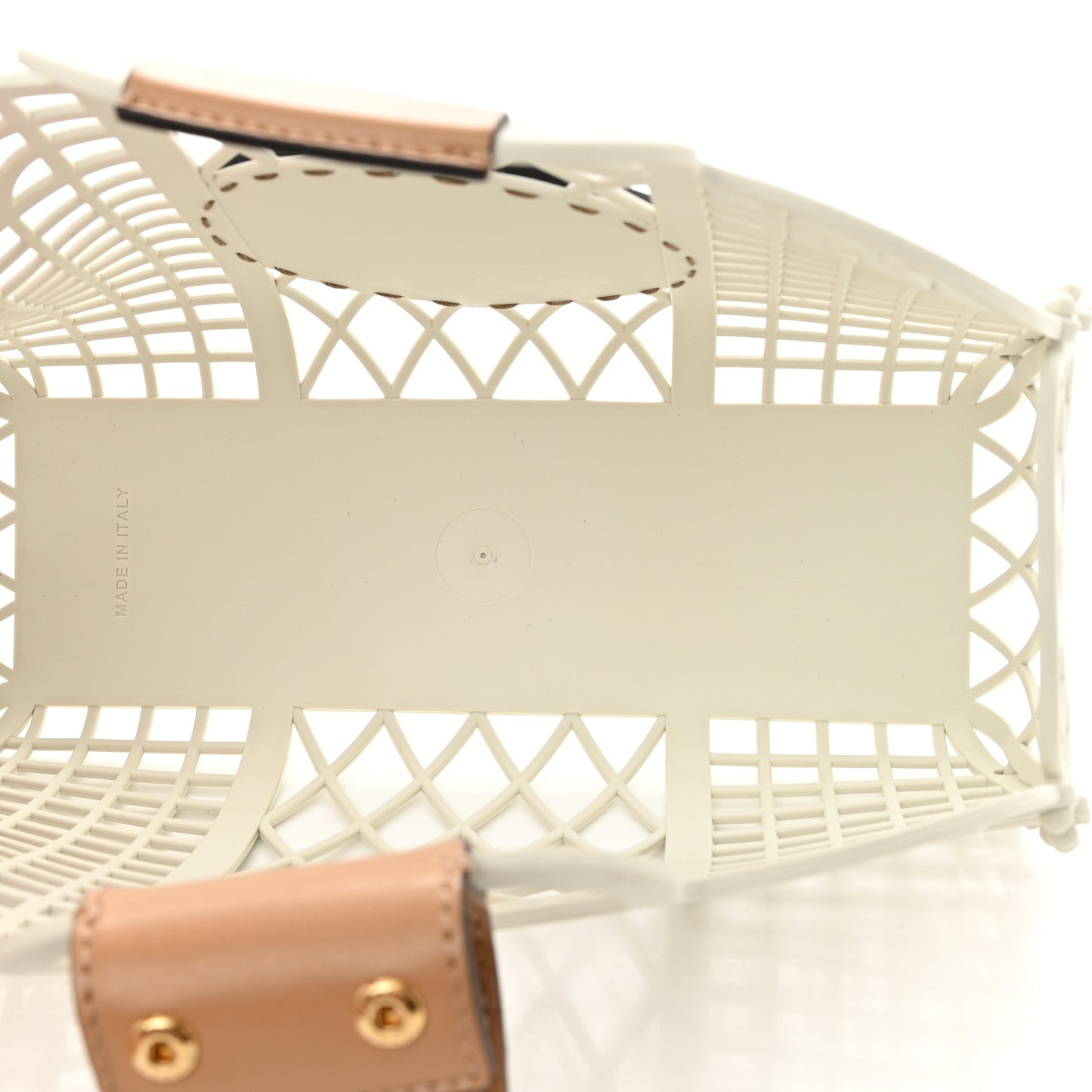 Recycled Plastic Vitello Liberty Matte Small Fendi Basket White Ice Miele Scuro