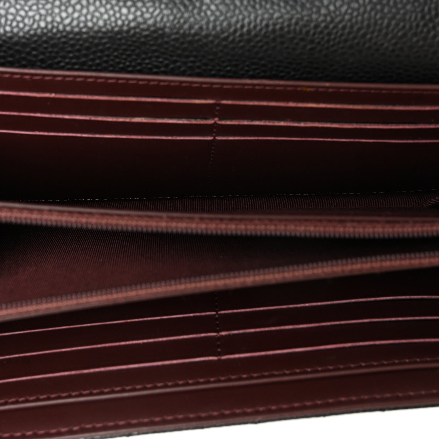 Caviar Quilted Large Gusset Flap Wallet Black