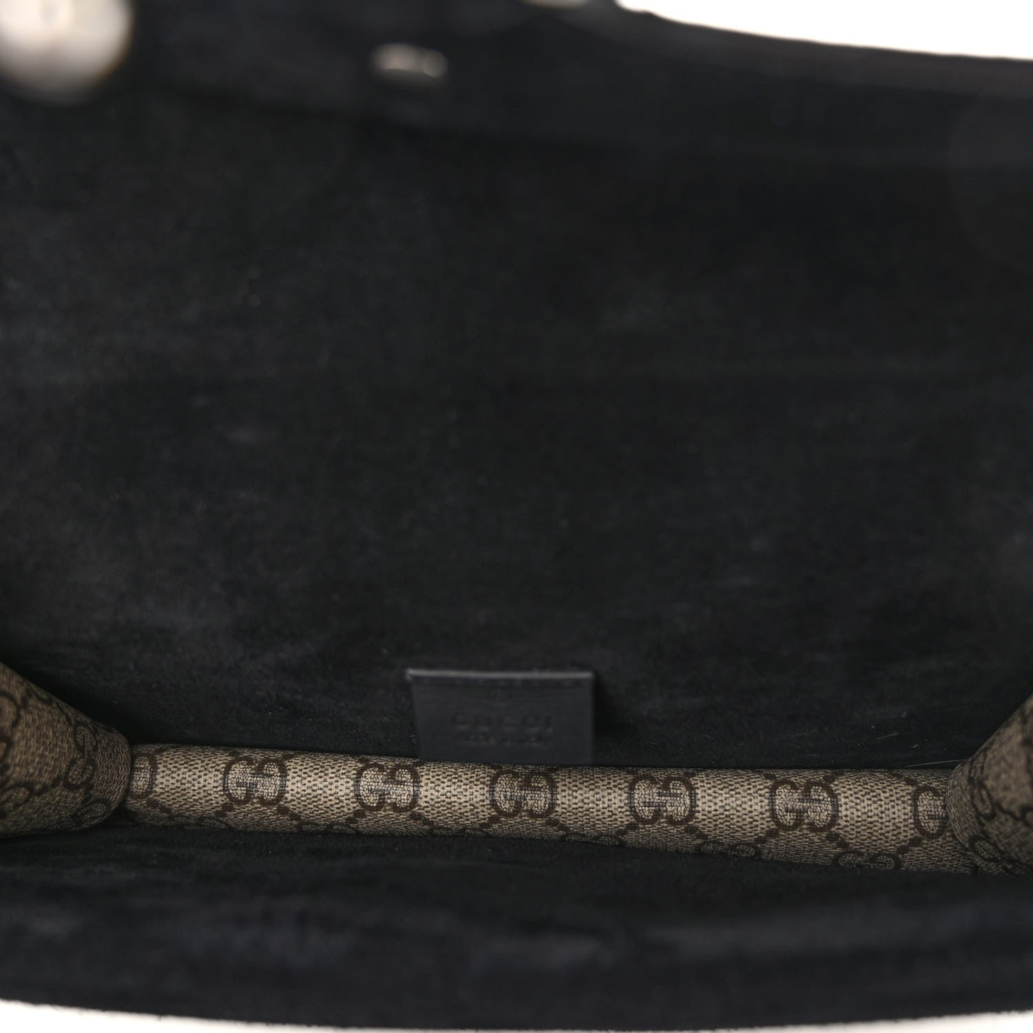 Gucci GG Supreme Monogram Suede Crystal Small Dionysus Shoulder Bag Beige Ebony Black 5 of 11