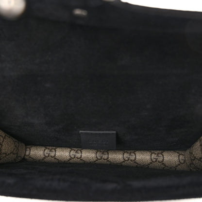 Gucci GG Supreme Monogram Suede Crystal Small Dionysus Shoulder Bag Beige Ebony Black 5 of 11