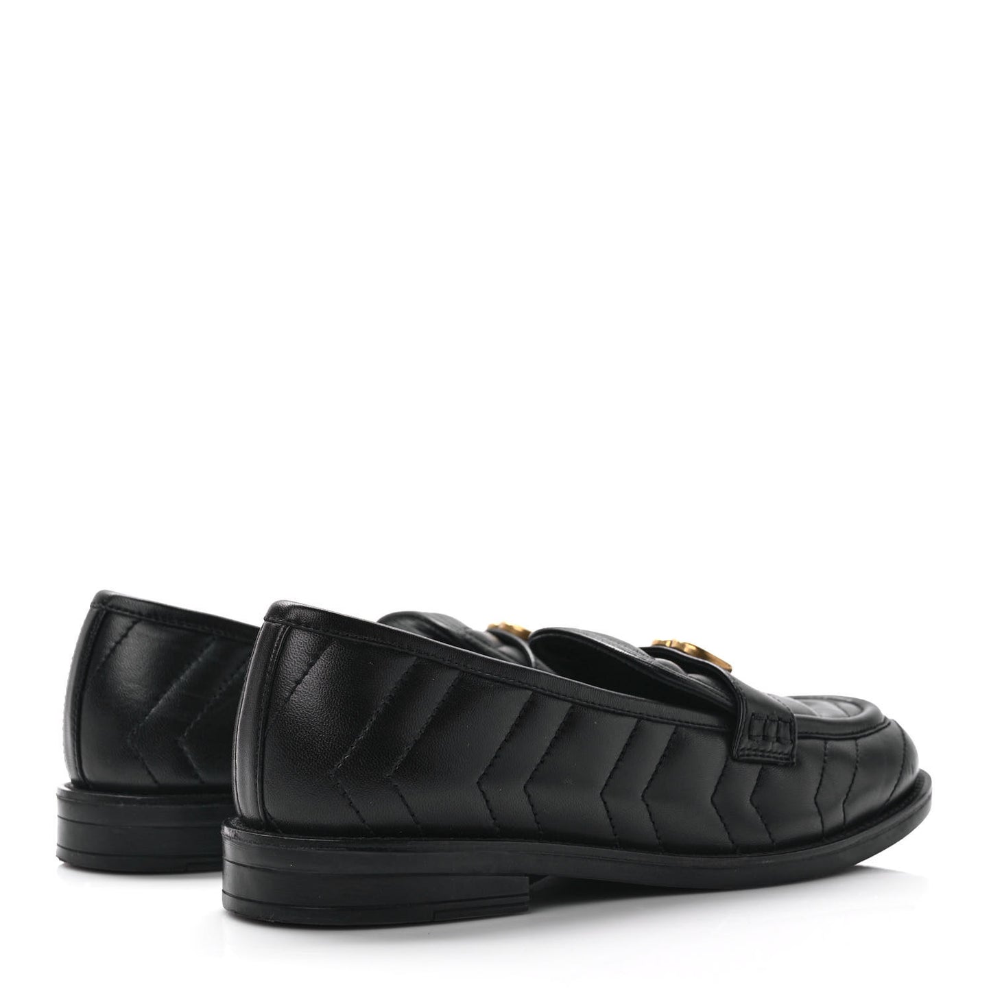 Nappa Matelasse Double G Marmont Loafers 37.5 Black