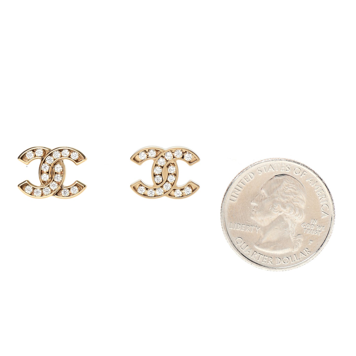 Crystal CC Earrings Gold