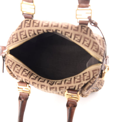 Fendi Zucchino Vitello Small Boston Mogano Panna Bruciato 5 of 9