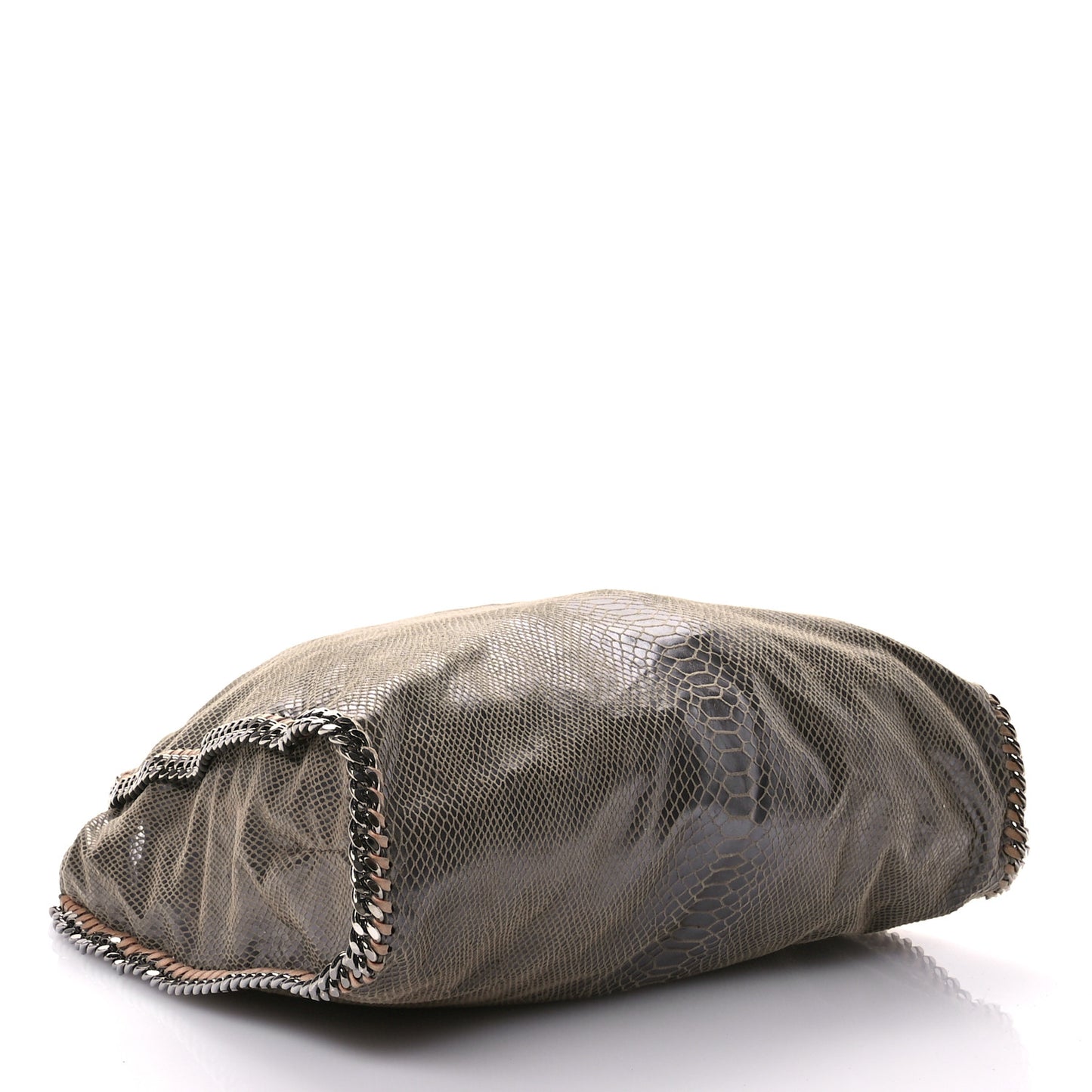 Metallic Eco Python Large Falabella Tote Dark Grey