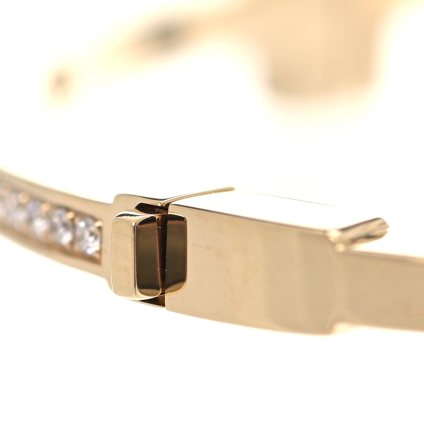 18K Yellow Gold Diamond T Hinged Wire Bangle Bracelet