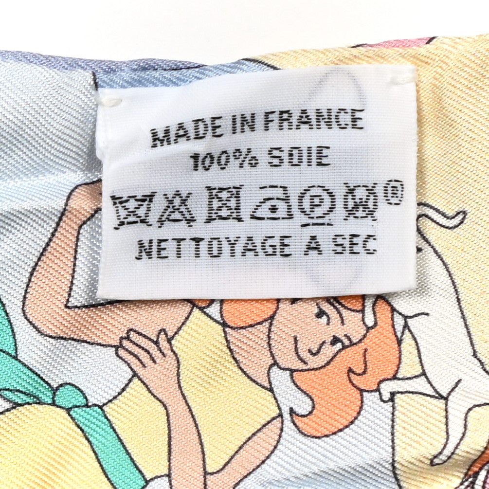 Silk Carres Volants Twilly Jaune Soufre Ciel Vert Jade