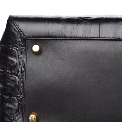 Celine Calfskin Crocodile Embossed Small Belt Bag Black 8 of 15