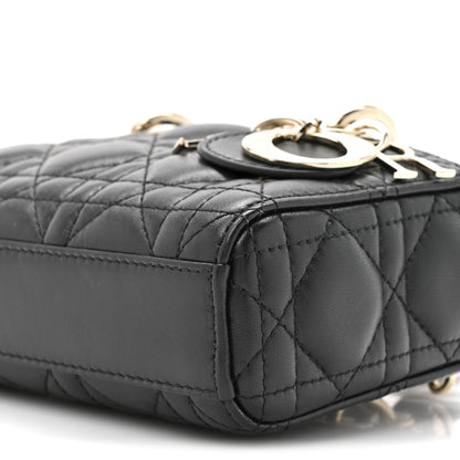 Christian Dior Lambskin Cannage Micro Lady D-Joy Black 9 of 10