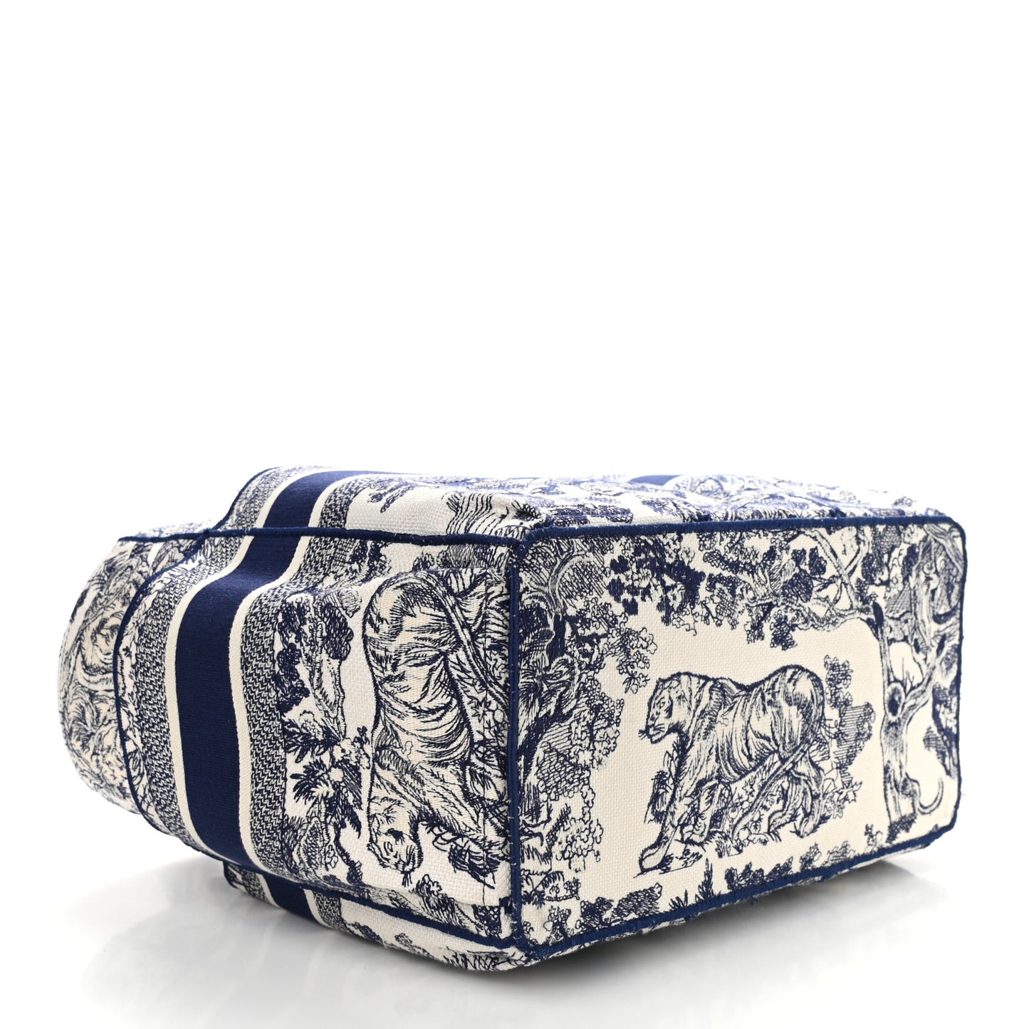 Canvas Embroidered Toile De Jouy Catherine Tote Blue