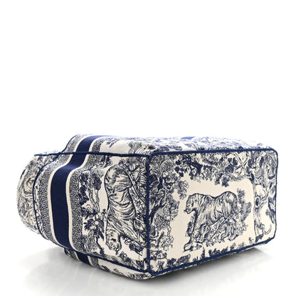Christian Dior Canvas Embroidered Toile De Jouy Catherine Tote Blue 4 of 9