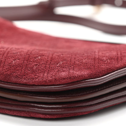 Saint Laurent Suede All-Over Monogram Crossbody Burgundy 10 of 10