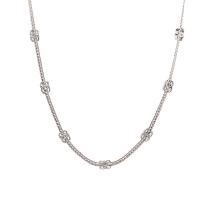 Chanel Metal CC Station Necklace Silver 1 of 4