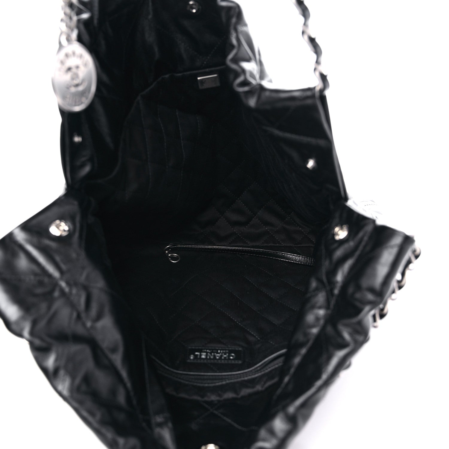 Chanel Shiny Calfskin Quilted Chanel 22 Black 6 of 10