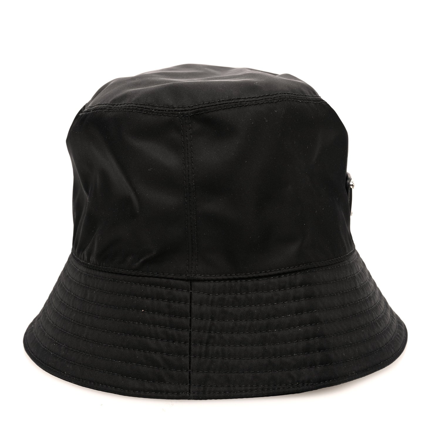 Re-Nylon Metal Triangle Logo Womens Bucket Hat M Black