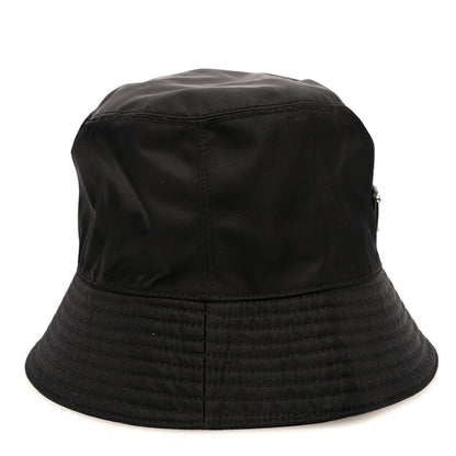 Prada Re-Nylon Metal Triangle Logo Womens Bucket Hat M Black 6 of 8