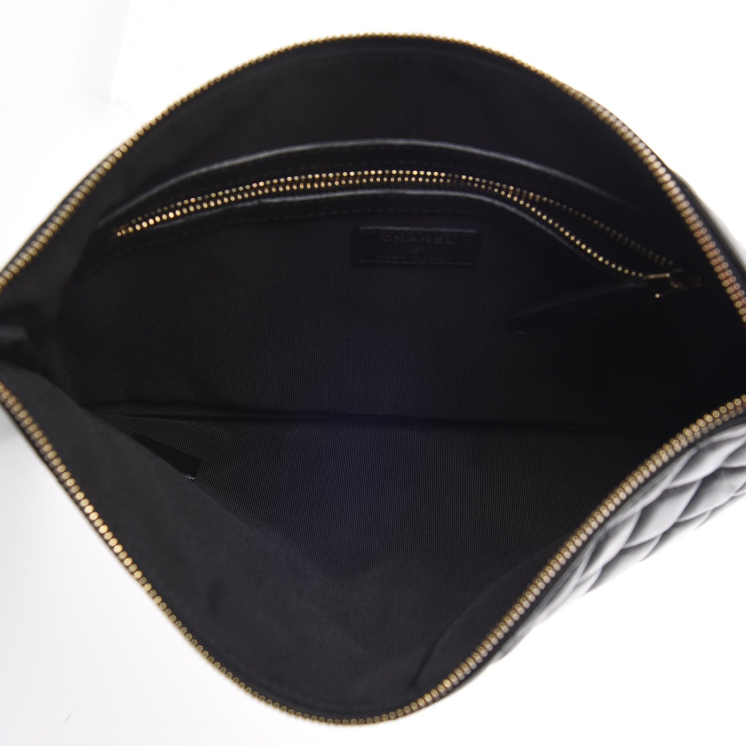 Chanel Lambskin Quilted Medium Cosmetic Case Black 7 of 10