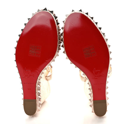 Christian Louboutin Specchio Vintage Pyraclou 110 Wedge Sandals 38 Rose Gold 5 of 8