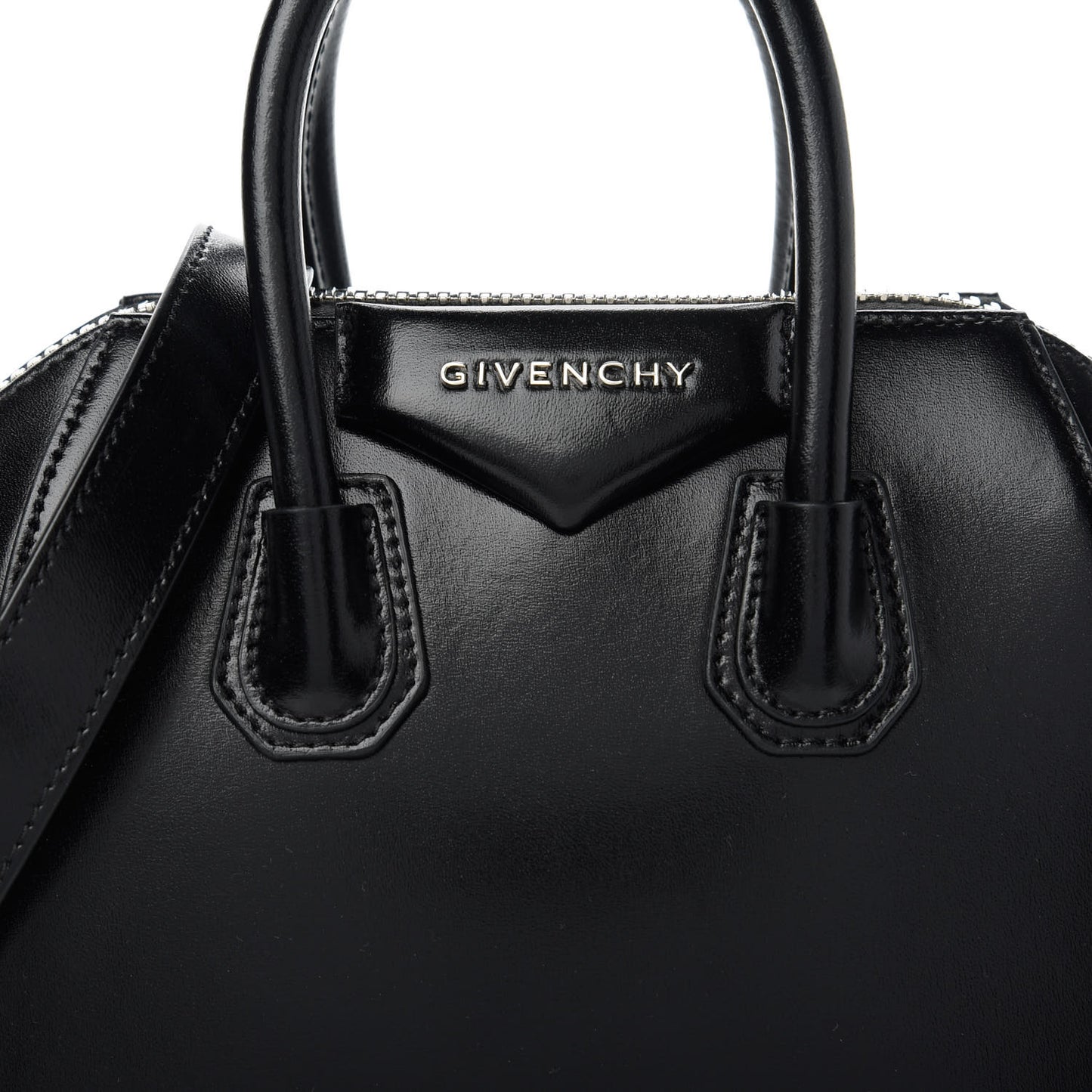 Shiny Lord Calfskin Mini Antigona Black