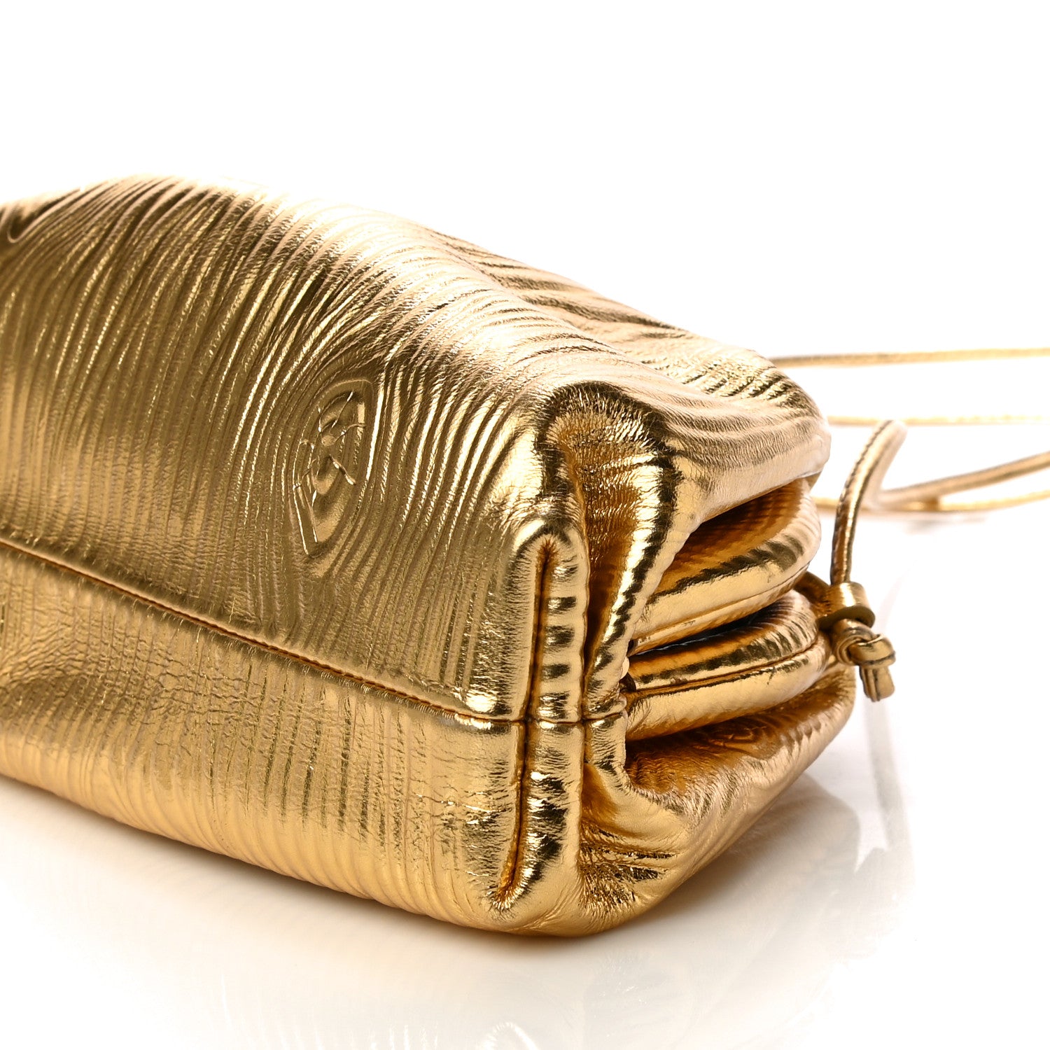 Bottega Veneta Metallic Bark Calfskin The Mini Pouch Gold 11 of 11