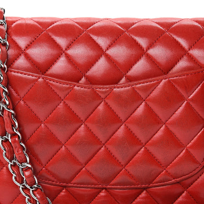 Chanel Lambskin Quilted Medium Double Flap Red 15 of 20