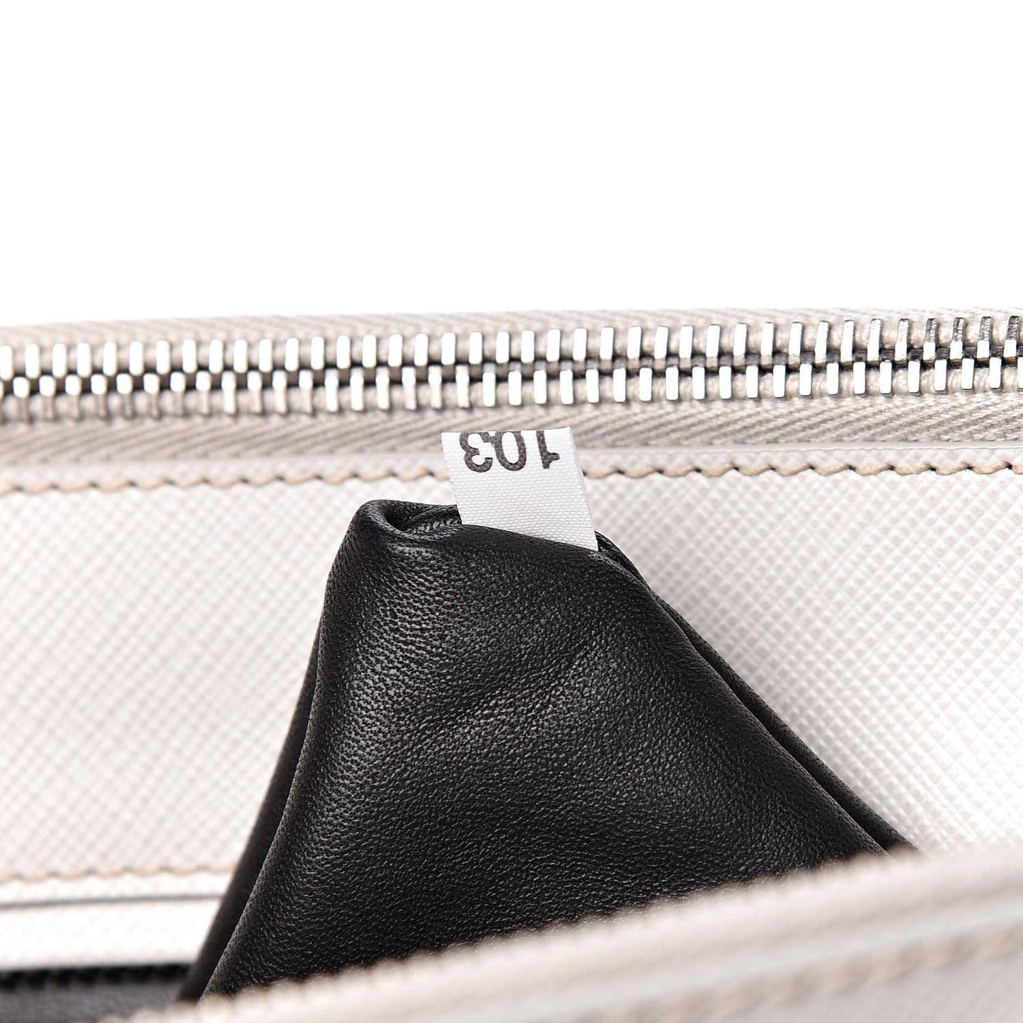 Saffiano Small Galleria Double Zip Tote Talco Black