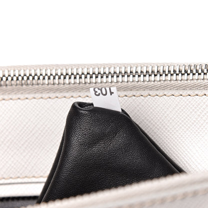 Prada Saffiano Small Galleria Double Zip Tote Talco Black 8 of 16