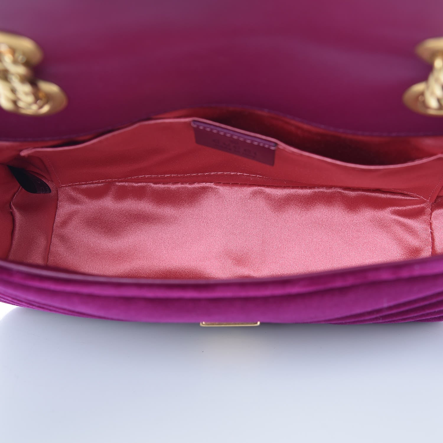Gucci Velvet Matelasse Mini GG Marmont Shoulder Bag Fuchsia Violet Cyclamen 5 of 10