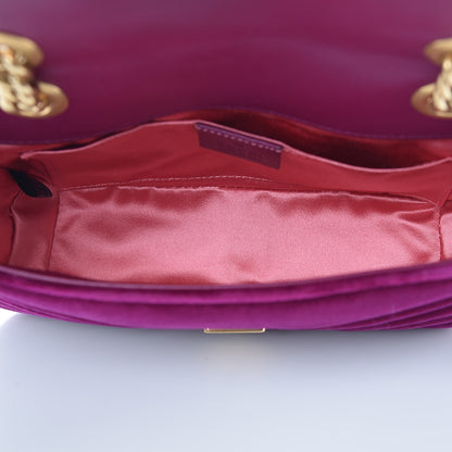 Gucci Velvet Matelasse Mini GG Marmont Shoulder Bag Fuchsia Violet Cyclamen 5 of 10