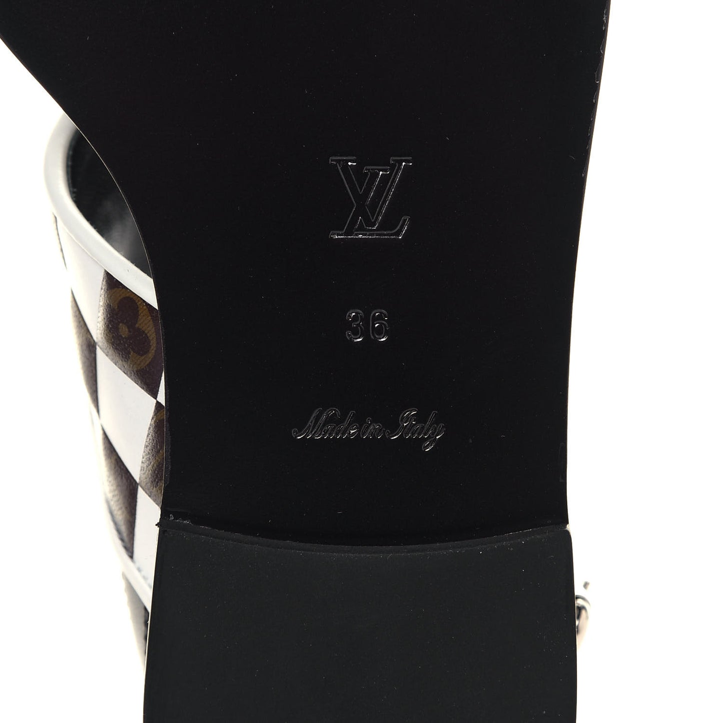 Monogram Calfskin Matchmake Flat Thong Sandals 36 Black