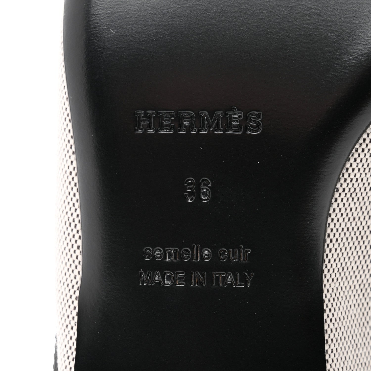 Hermes Canvas Calfskin Groupie Mules 36 Prunoir Black 6 of 9