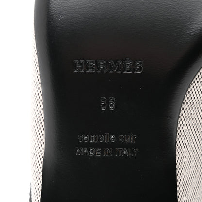 Hermes Canvas Calfskin Groupie Mules 36 Prunoir Black 6 of 9