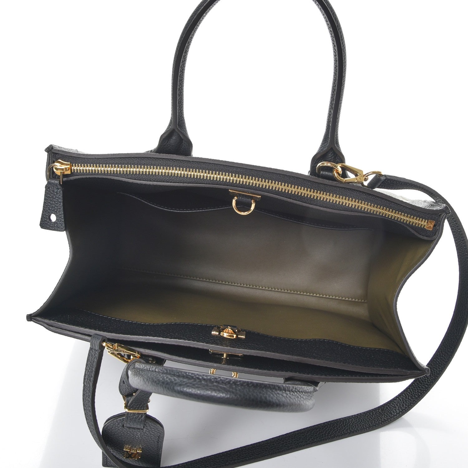 Louis Vuitton Calfskin City Steamer MM Kaki Black 6 of 8